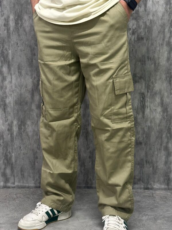 Calça Cargo Sarja Masculina Bege